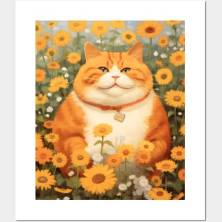 Feline Garden Delight: Cats Amongst a Bouquet of Blooms - Sully Posters and Art